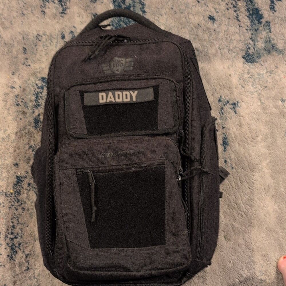 Tactical Baby Gear TBG Deuce Large Black Diaper Bag Backpack w/ MOD Panel